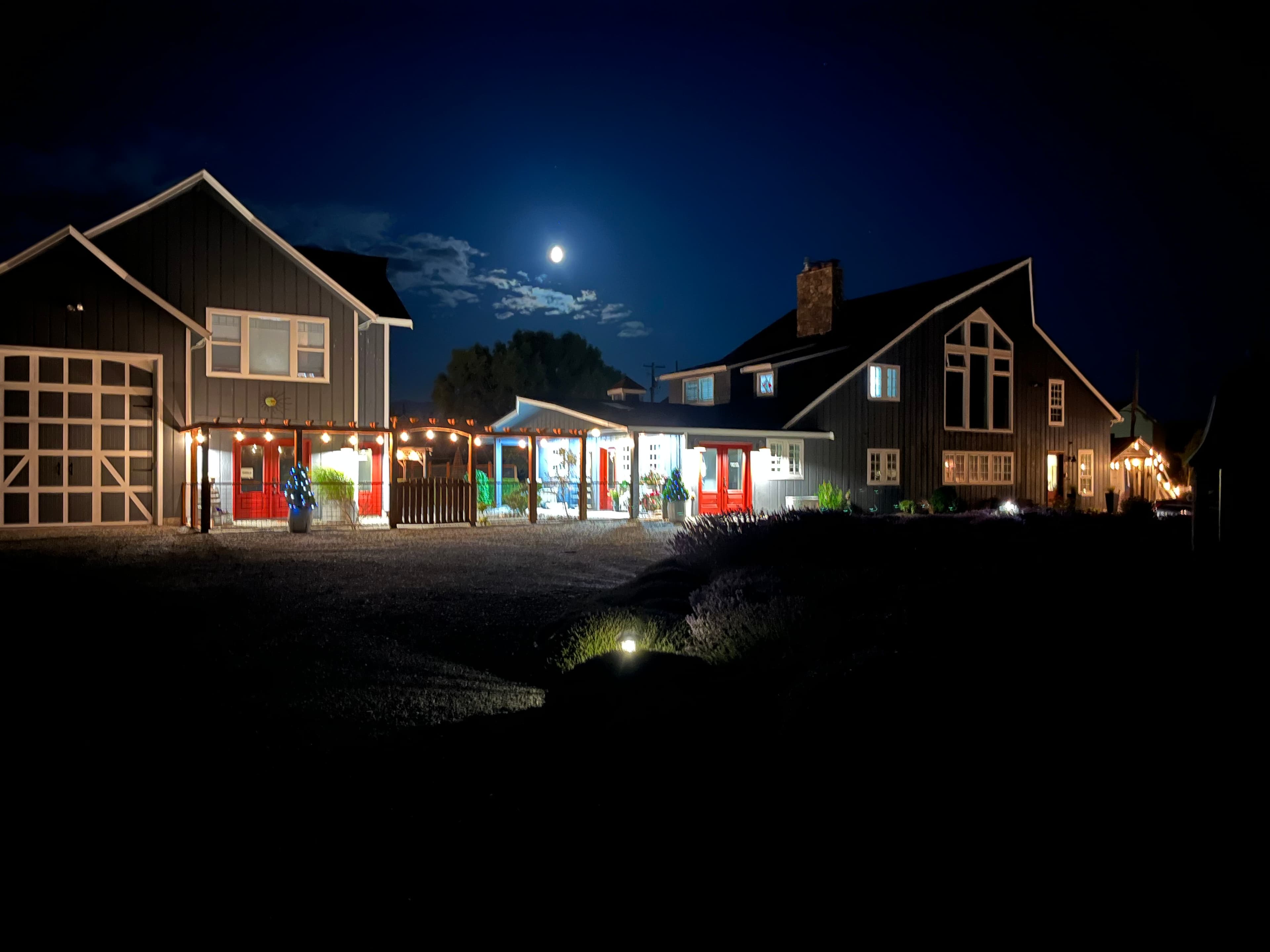 Twilight at the Dungeness Barn House